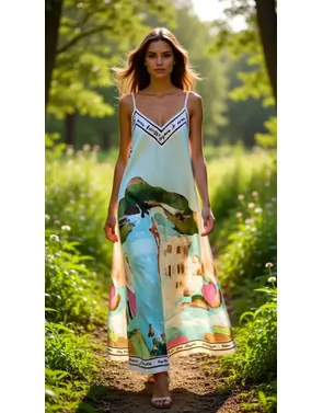 Garde-robe - Lang kleed - Munt