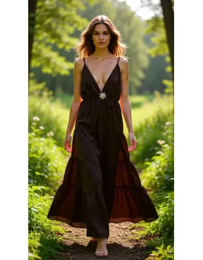 Garde-robe - Lang kleed - Bruin