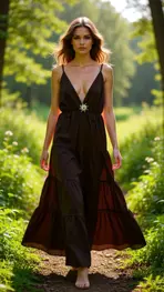 Garde-robe - Lang kleed - Bruin