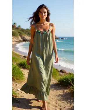 Garde-robe - Lang kleed - Kaki