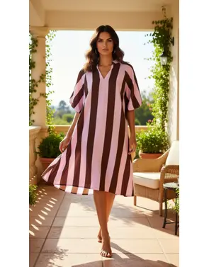 Garde-robe - Halflang Kleedje - Roze