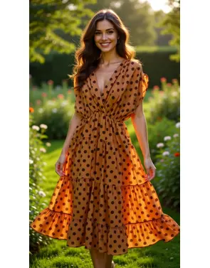Garde-robe - Lang kleed - Donker oranje