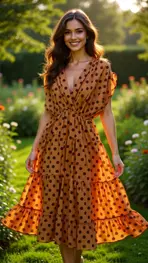 Garde-robe - Lang kleed - Donker oranje