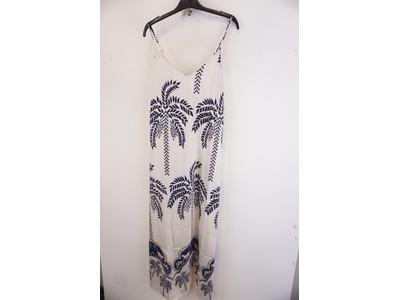Garde-robe - Lang kleed - Wit-blauw