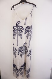 Garde-robe - Lang kleed - Wit-blauw
