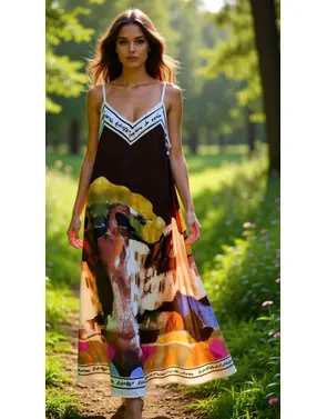 Garde-robe - Lang kleed - Bruin