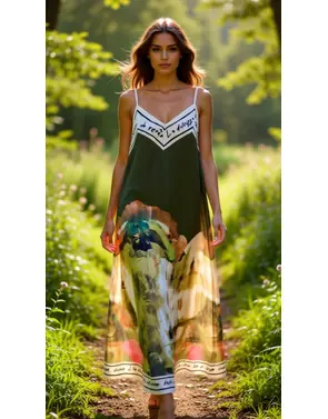 Garde-robe - Lang kleed - Kaki