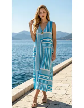 Garde-robe - Halflang Kleedje - Blauw