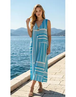 Garde-robe - Halflang Kleedje - Blauw