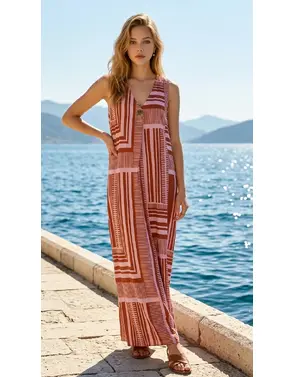 Garde-robe - Halflang Kleedje - Roze-beige