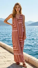 Garde-robe - Halflang Kleedje - Roze-beige
