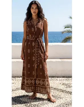 Garde-robe - Lang kleed - Bruin