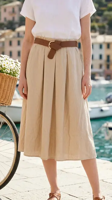 Garde-robe - Lange Rok - Beige