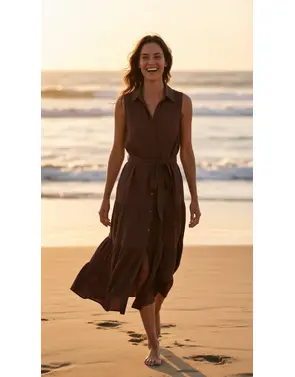 Garde-robe - Lang kleed - Bruin
