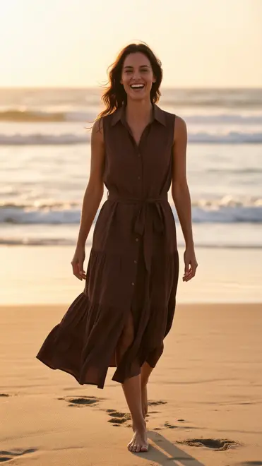 Garde-robe - Lang kleed - Bruin