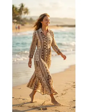 Garde-robe - Lang kleed - Beige-bruin