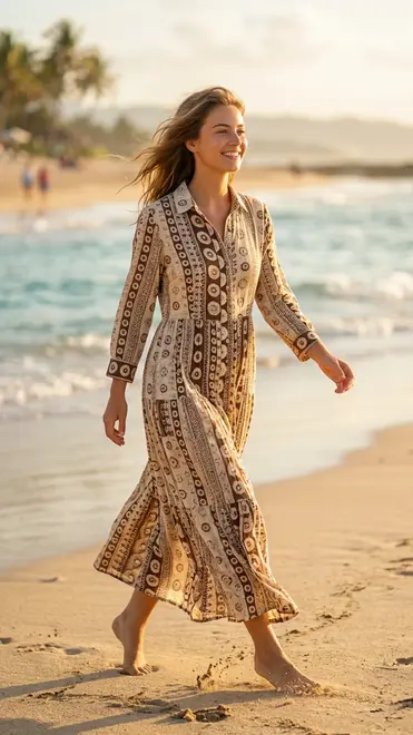 Garde-robe - Lang kleed - Beige-bruin
