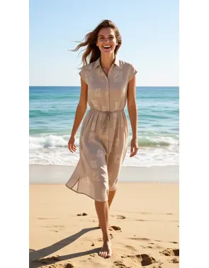 Garde-robe - Halflang Kleedje - Beige
