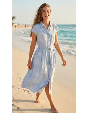 Garde-robe - Halflang Kleedje - Blauw