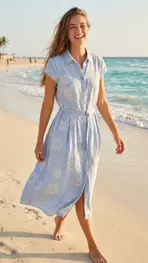 Garde-robe - Halflang Kleedje - Blauw