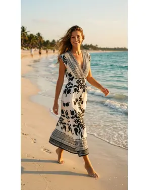 Garde-robe - Lang kleed - Zwart-wit