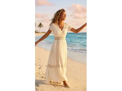 Garde-robe - Lang kleed - Ecru