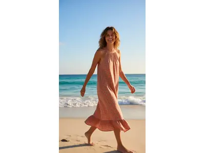 Garde-robe - Lang kleed - Groen-roze