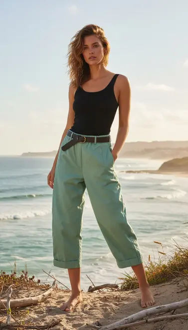 Garde-robe - Lange Broek - Munt
