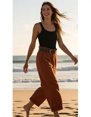 Garde-robe - Lange Broek - Donker oranje