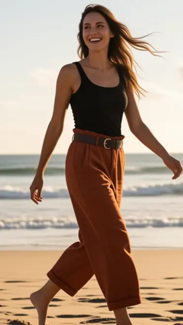 Garde-robe - Lange Broek - Donker oranje