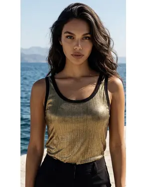 Garde-robe - Top - Zwart-goud