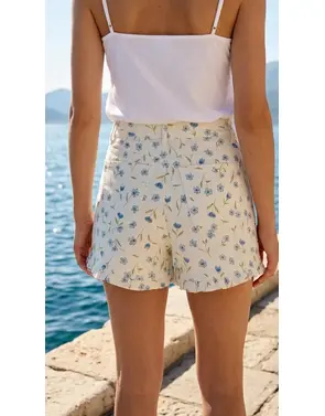 Garde-robe - Short - Ecru-blauw