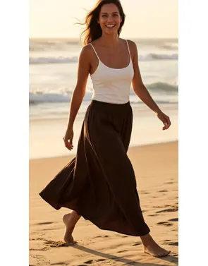 Garde-robe - Lange Rok - Bruin