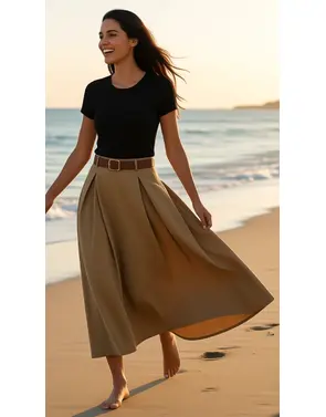 Garde-robe - Lange Rok - Camel