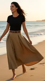 Garde-robe - Lange Rok - Camel
