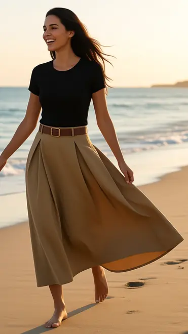 Garde-robe - Lange Rok - Camel