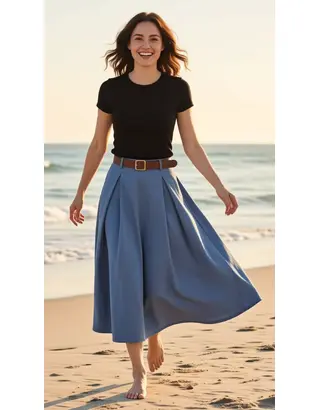 Garde-robe - Lange Rok - Blauw