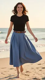 Garde-robe - Lange Rok - Blauw