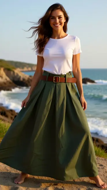 Garde-robe - Lange Rok - Kaki