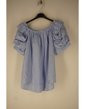 Garde-robe - Blouse - Wit-blauw