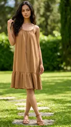 Garde-robe - Kort Kleedje - Camel