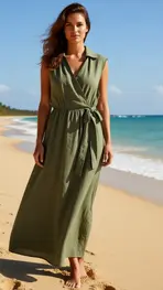 Garde-robe - Lang kleed - Kaki