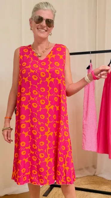 Garde-robe - Halflang Kleedje - Fushia