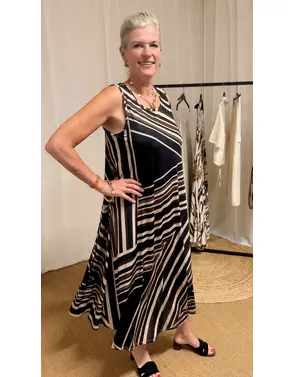 Garde-robe - Lang kleed - Zwart-bruin