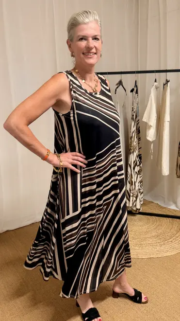 Garde-robe - Lang kleed - Zwart-bruin