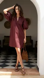 Garde-robe - Kort Kleedje - Bordeaux
