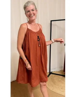 Garde-robe - Kort Kleedje - Donker oranje