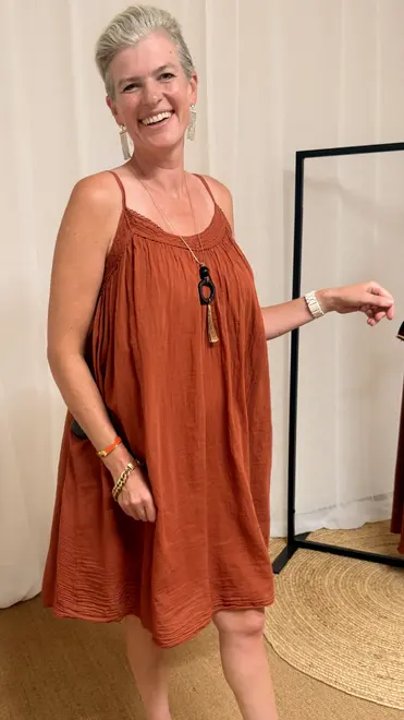 Garde-robe - Kort Kleedje - Donker oranje