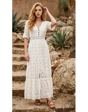 Garde-robe - Lang kleed - Wit