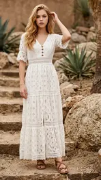 Garde-robe - Lang kleed - Wit
